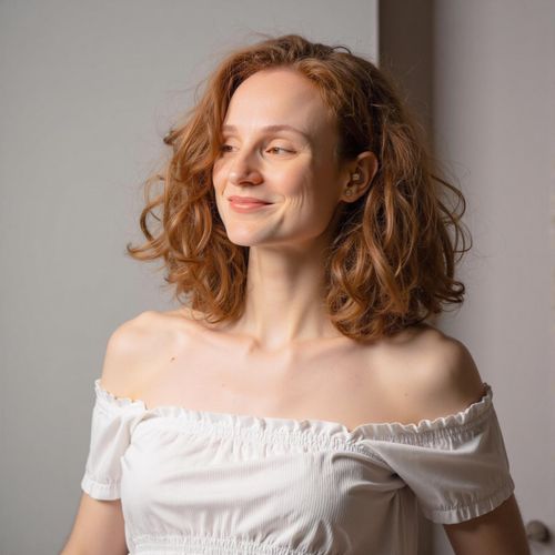 Showcase image for Success Portrait - Prompt: a photo of me WOMAN for a magazine cover, half body shot, looking powerful and successful. WOMAN with a direct, confident gaze.