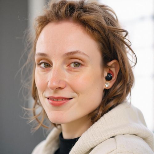 Showcase image for Iconic Portrait - Prompt: a photo of me WOMAN in a classic, iconic celebrity portrait style, close-up, simple background, focusing on expressive eyes and timeless appeal. WOMAN looking unforgettable.