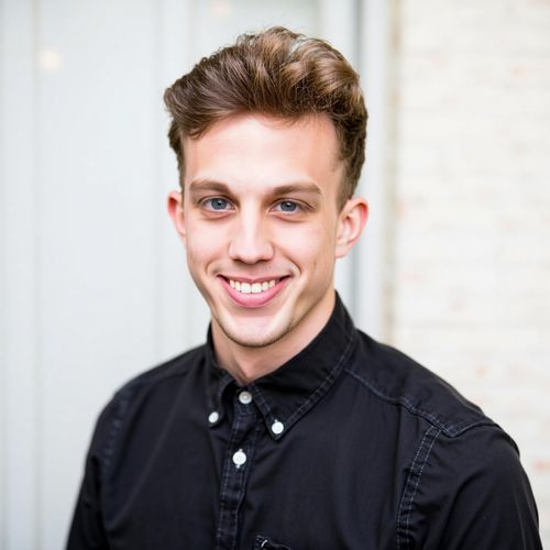 Showcase image for Thought Leader Profile - Prompt: a photo of me MAN as a thought leader, professional headshot, medium close-up, against a clean, modern background. MAN looking intelligent and insightful.