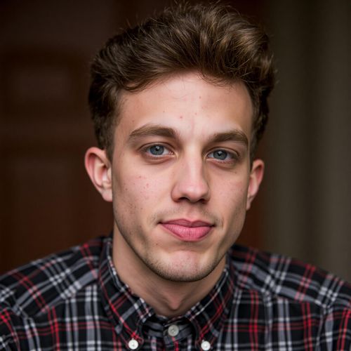 Showcase image for Character Actor - Prompt: a photo of me MAN, character actor headshot, medium shot, conveying a quirky, memorable personality, slightly unconventional attire. MAN with an intriguing expression.