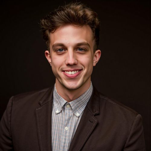 Showcase image for Hollywood Starlet - Prompt: a photo of me MAN evoking classic Hollywood glamour, medium close-up, wearing vintage-style evening clothes, soft focus. MAN with a timeless, elegant smile.