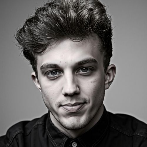 Showcase image for Iconic Portrait - Prompt: a photo of me MAN in a classic, iconic celebrity portrait style, close-up, simple background, focusing on expressive eyes and timeless appeal. MAN looking unforgettable.