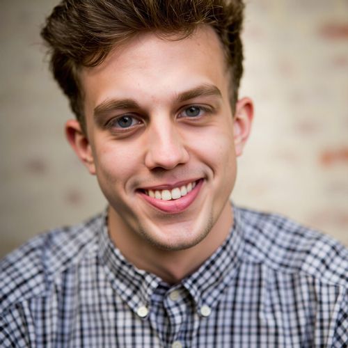 a photo of me MAN with a genuine, warm smile, medium close-up shot, soft, inviting lighting. MAN looking directly at the camera, exuding kindness.