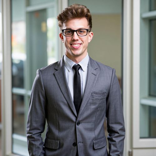 Showcase image for Modern Professional - Prompt: a photo of me MAN in smart business casual attire, medium shot, against a modern office backdrop, looking innovative. MAN with a friendly, confident smile.