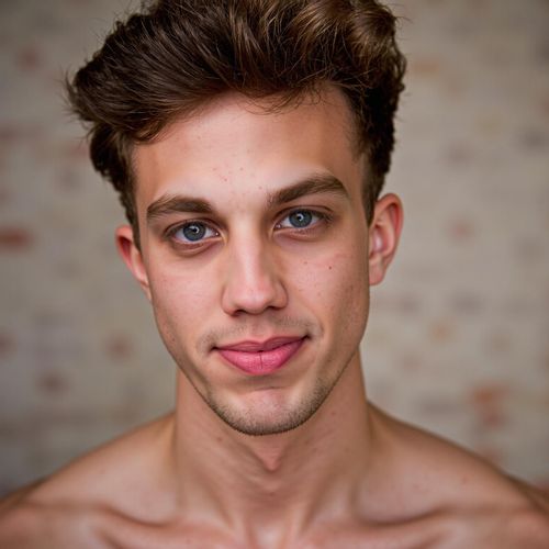 Showcase image for Magazine Cover Shot - Prompt: a photo of me MAN as if on a magazine cover, close-up portrait, flawless makeup and hair, striking an iconic pose. MAN looking directly at camera with intense charisma.