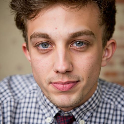 Showcase image for Romantic Moments - Prompt: a photo of me MAN on their wedding day, medium close-up, a soft, loving expression as if looking at their partner off-camera. MAN with eyes full of adoration.