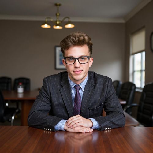 a photo of me MAN at the head of a boardroom table, half body shot, looking like a decisive leader. MAN with a commanding presence.
