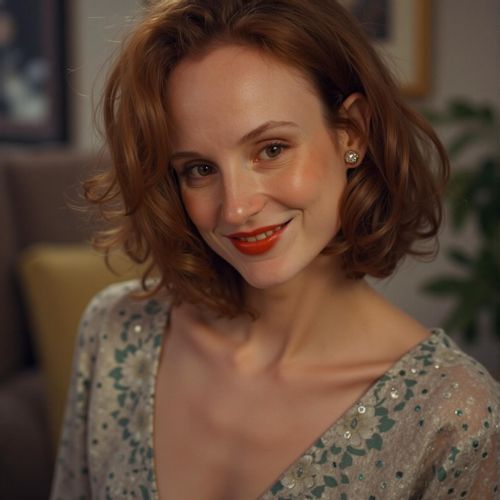 Showcase image for Hollywood Starlet - Prompt: a photo of me WOMAN evoking classic Hollywood glamour, medium close-up, wearing vintage-style evening clothes, soft focus. WOMAN with a timeless, elegant smile.