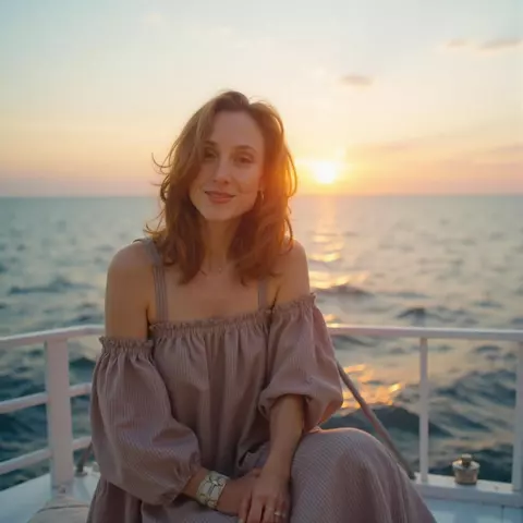 Sunset on a yacht